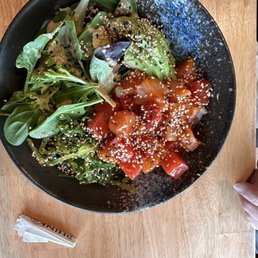 Shinko Poke bowl with yellowtail, tuna & salmon. Shinko Poke bowl with yellowtail, tuna & salmon.