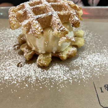 Legacy Hall - Waffle sandwich with maple syrup! - Food Court Near Me - Plano, Texas