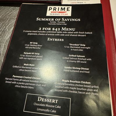 Menu photo 6 Prime Steakhouse - Venice Venice, FL Menu photo 6 Prime Steakhouse - Venice Venice, FL