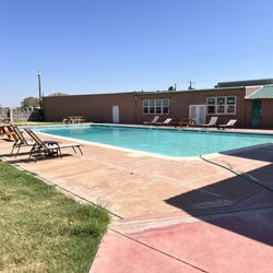 Permian Basin RV Resort - Sunny pool deck