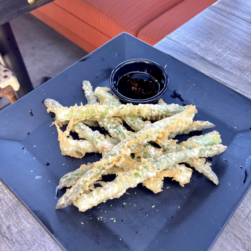Blue Birdy - Asparagus Fries with teriyaki sauce - Gastropubs Near Me - West Hollywood, California Blue Birdy - Asparagus Fries with teriyaki sauce - Gastropubs Near Me - West Hollywood, California