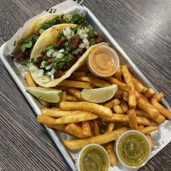 The Taco Spot - AL PASTOR STREET TACO with fries - Mexican Near Me - Chandler, Arizona The Taco Spot - AL PASTOR STREET TACO with fries - Mexican Near Me - Chandler, Arizona
