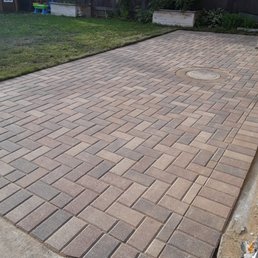 a brick paver patio