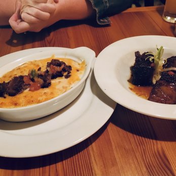 Pecan House Grill - Brisket Queso & Pork Belly Burnt Ends - Seafood Near Me - San Saba, Texas