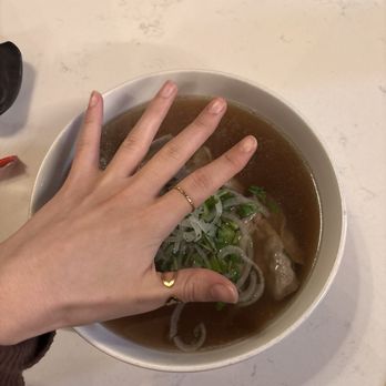 Pho Village - My hand compared to the pho - Asian Fusion Near Me - Woodbury, Minnesota Pho Village - My hand compared to the pho - Asian Fusion Near Me - Woodbury, Minnesota