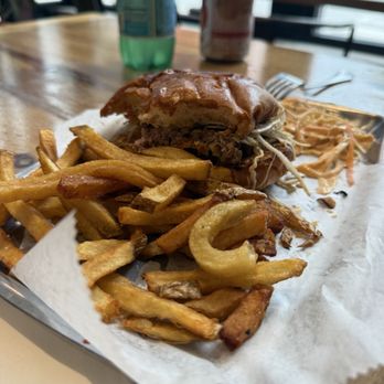 Bobijoa - 'Gogi Burger, not the best picture -- we were too hungry. But trust it's delicious. - Korean Near Me - Chicago, Illinois