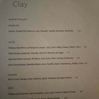 Clay - Wine menu - New American Near Me - New York, New York