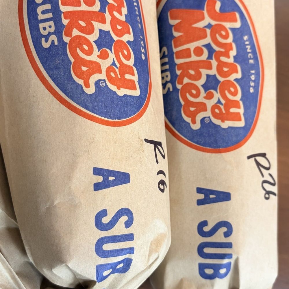 Jersey Mike's Subs - Freshly wrapped and marked to go #16 & # 26 #16 Mikes Original Philly #26 Bacon Chicken Ranch - Sandwiches Near Me - Vallejo, California