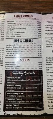 Menu photo 1 Big Jim's Wing Shack Griffin, GA