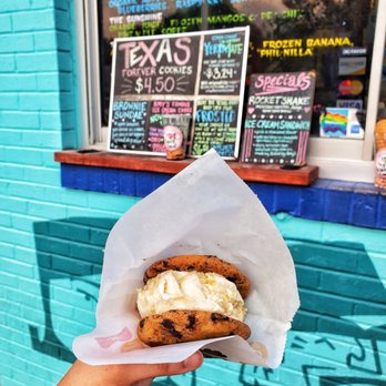 Amy's Ice Creams - Peach Cobbler Ice Cream Sandwich - Ice Cream & Frozen Yogurt Near Me - Austin, Texas Amy's Ice Creams - Peach Cobbler Ice Cream Sandwich - Ice Cream & Frozen Yogurt Near Me - Austin, Texas