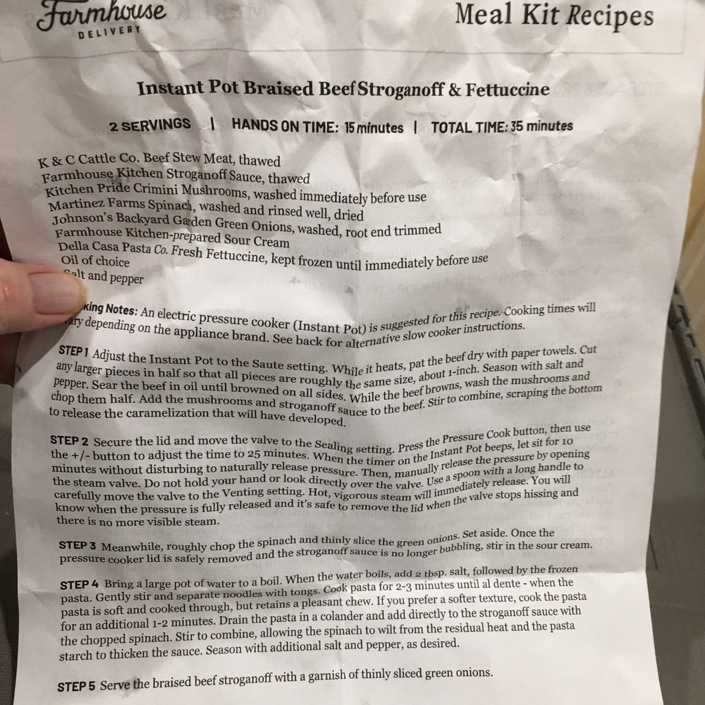 Farmhouse Delivery - Beef Stroganoff on Sunday! - CSA Near Me - Austin, Texas