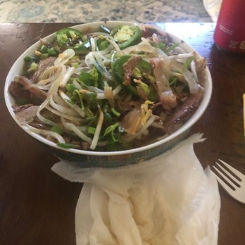 I Luv Pho - Small bowl cause that's all I have and it all spilled out. Never ordering this place again. - Vietnamese Near Me - Midland, Texas