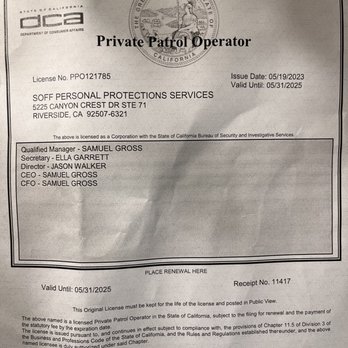 SOFF Personal Protection Services - Security Services Near Me - Riverside, California SOFF Personal Protection Services - Security Services Near Me - Riverside, California