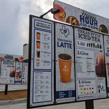 HTeaO - a sign for a fast food restaurant - Coffee & Tea Near Me - Del Rio, Texas