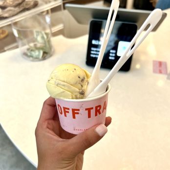 Off Track Ice Cream - 1/2 mint choc chip 1/2 Oreo - Ice Cream & Frozen Yogurt Near Me - Charleston, South Carolina Off Track Ice Cream - 1/2 mint choc chip 1/2 Oreo - Ice Cream & Frozen Yogurt Near Me - Charleston, South Carolina