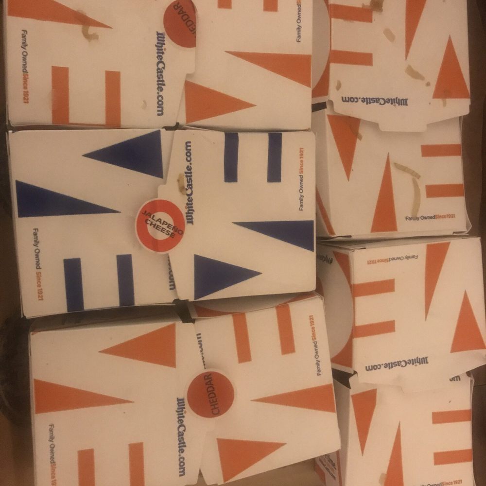 White Castle - Cheesy 10 Pack w/American&Pickle, Smoked Cheddar, and Jalapeño - Burgers Near Me - Columbus, Ohio White Castle - Cheesy 10 Pack w/American&Pickle, Smoked Cheddar, and Jalapeño - Burgers Near Me - Columbus, Ohio
