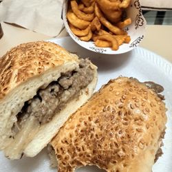 Arby's - Angus cheesesteak with Curly Fries (Medium)