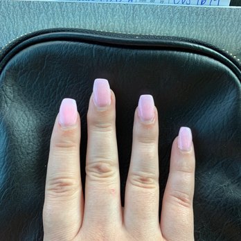Cedar Hill Nails - None of them are symmetrical and sadly this photo doesn't quite capture how most of the tips are slanted at an angle. - Nail Salons Near Me - Cedar Hill, Texas