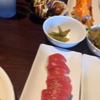 Sushi Yukiya - Tuna Roll Salmon Lemon Roll Tako-Yaki (6pcs)Garlic Edamame - Sushi Bars Near Me - Oceanside, California Sushi Yukiya - Tuna Roll Salmon Lemon Roll Tako-Yaki (6pcs)Garlic Edamame - Sushi Bars Near Me - Oceanside, California