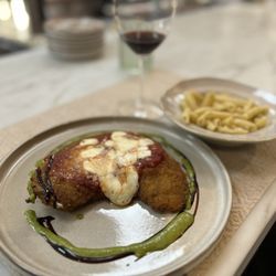 Chicken Parmesan and pasta