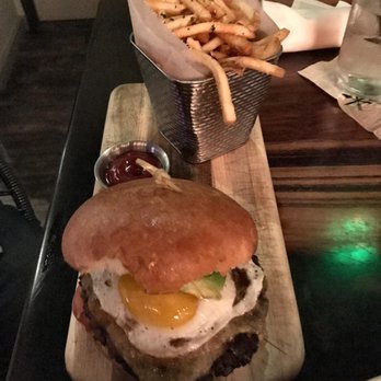 Rustic Root - RR burger w fries ($18) - Cocktail Bars Near Me - San Diego, California Rustic Root - RR burger w fries ($18) - Cocktail Bars Near Me - San Diego, California