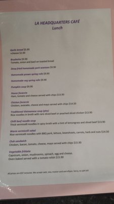 Menu photo 3 La Headquarters Cafe Melton, VIC