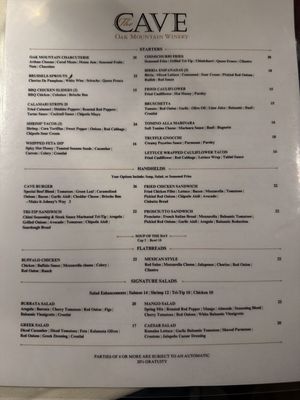 Menu photo 6 Cave Restaurant Temecula, CA