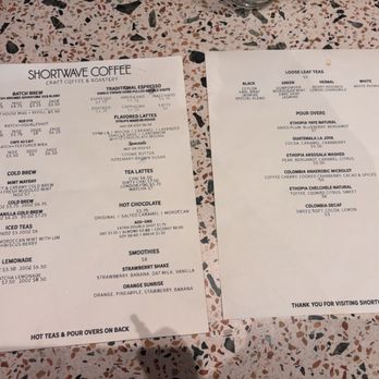Shortwave Coffee - Menu - Coffee & Tea Near Me - St. Louis, Missouri