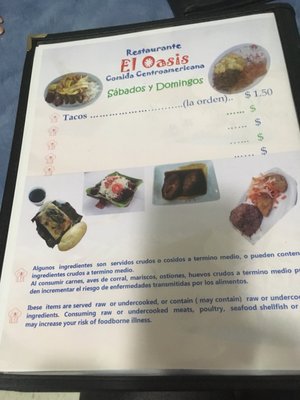 Menu photo 5 El Oasis Restaurant Irving, TX