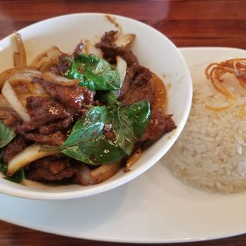 Burma Burma - Basil & Dried Chili Beef with coconut rice - Burmese Near Me - Dublin, California