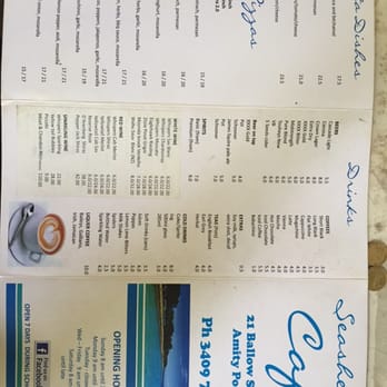 Seashells Cafe-Amity Point - Menu as of Jan 2015 - Cafes Near Me - Amity Point, QLD