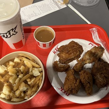 KFC - tray of fried chicken, fries, and a cup of coffee - Chicken Shop Near Me - Montreal, Quebec KFC - tray of fried chicken, fries, and a cup of coffee - Chicken Shop Near Me - Montreal, Quebec