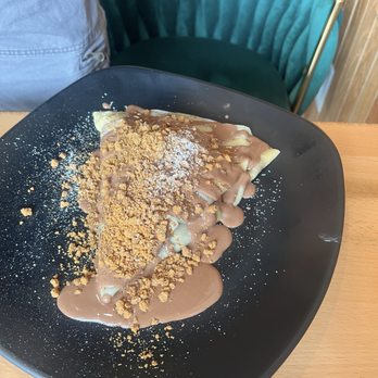 Lava House - Strawberry cheesecake crepe with biscoff topping - Creperies Near Me - The Bronx, New York