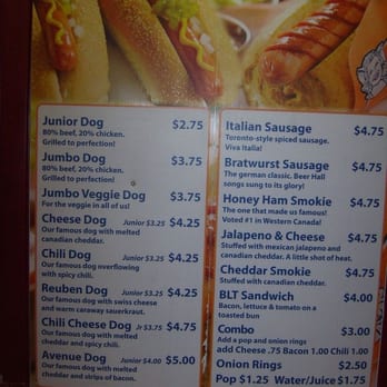 Fat Franks - a menu for a hot dog restaurant - Hot Dogs Near Me - Edmonton, Alberta
