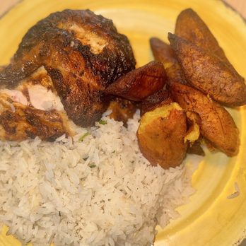 Miski Peruvian Charbroiled Chicken - Quarter chicken, plantains and white rice. Tasted good, especially with the Amarillo (yellow) and Salsa Verde sauce! - Peruvian Near Me - Owings Mills, Maryland Miski Peruvian Charbroiled Chicken - Quarter chicken, plantains and white rice. Tasted good, especially with the Amarillo (yellow) and Salsa Verde sauce! - Peruvian Near Me - Owings Mills, Maryland