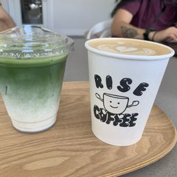 Matcha Latte and Latte