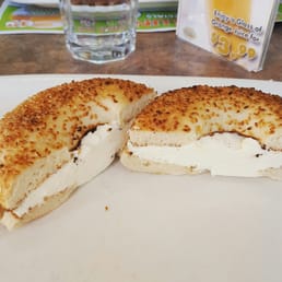 Bagel with cream cheese $3.79