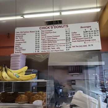 Chick's Donuts & Coffee Shop - The menu! - Donuts Near Me - Concord, California