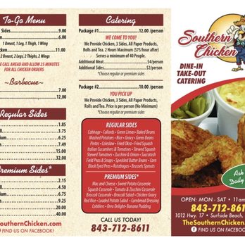 Southern Chicken - Our updated menu! - American Near Me - Surfside Beach, South Carolina