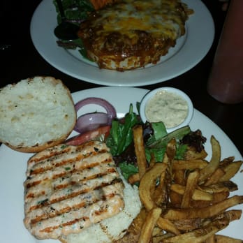 Fred's Restaurant - Salmon Burger with Tatar sauce - Breakfast & Brunch Near Me - New York, New York Fred's Restaurant - Salmon Burger with Tatar sauce - Breakfast & Brunch Near Me - New York, New York