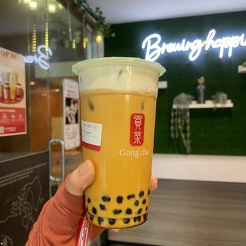 Gong Cha - Pumpkin Pie Milk Tea with Milk Foam and Pearls - Bubble Tea Near Me - Philadelphia, Pennsylvania Gong Cha - Pumpkin Pie Milk Tea with Milk Foam and Pearls - Bubble Tea Near Me - Philadelphia, Pennsylvania