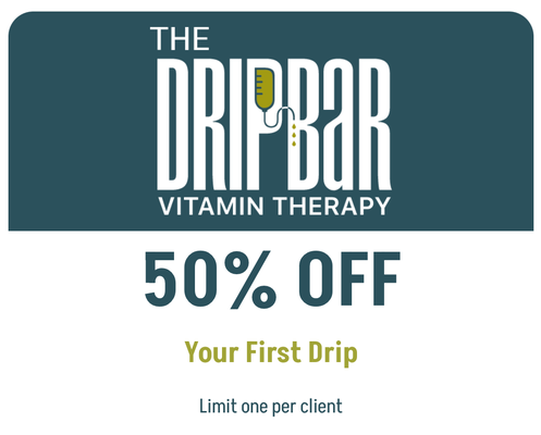 Current Promos - For those new to IV therapy, it can seem a bit overwhelming. At The DRIPBaR, we make it easy. The best place to start is to figure out what you want to focus on. We’ve broken down our IV therapies into four primary focuses:
Energy
Anti-Aging
Immunity
Recovery
Deciding which is your focus is the first step. If more than one focus interests you, not a problem! There is some crossover in the benefits from each focus, and our Drip Concierge will be able to help you figure out the best drips based on your needs and lifestyle. Current Promos - For those new to IV therapy, it can seem a bit overwhelming. At The DRIPBaR, we make it easy. The best place to start is to figure out what you want to focus on. We’ve broken down our IV therapies into four primary focuses:
Energy
Anti-Aging
Immunity
Recovery
Deciding which is your focus is the first step. If more than one focus interests you, not a problem! There is some crossover in the benefits from each focus, and our Drip Concierge will be able to help you figure out the best drips based on your needs and lifestyle.