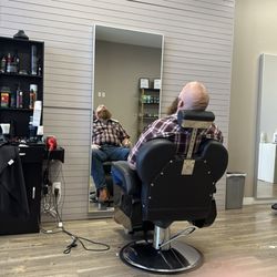 Trimming up Jeff's beard