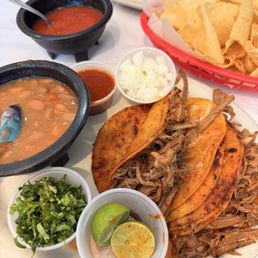 Birria Plate, Chips & Salsa