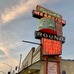 Merry Go Round - Neon sign outside