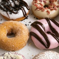 Delicious warm donuts.