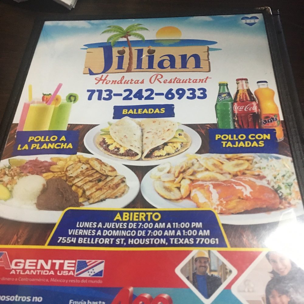 Jilian's - Menu - Honduran Near Me - Houston, Texas Jilian's - Menu - Honduran Near Me - Houston, Texas