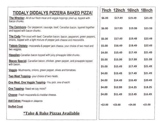 Menu photo 1 Tiddaly Diddalys Mattawa, WA Menu photo 1 Tiddaly Diddalys Mattawa, WA