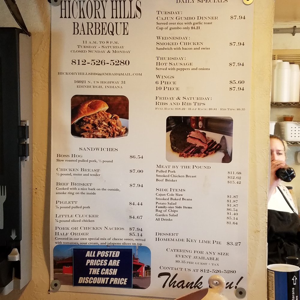 Hickory Hillz BBQ - Barbeque Near Me - Edinburgh, Indiana
