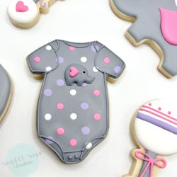 SimpLEE Sugar Cookies - Baby Elephant Cookies #ItsAGirl #RevealParty